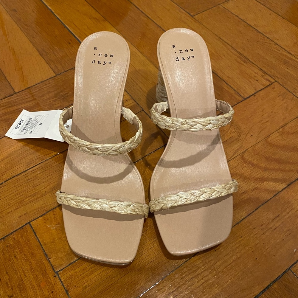 NWT tan square toe shoes